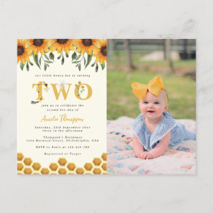 Invitation Carte Postale Peigne de tournesol moderne photo de la deuxième j