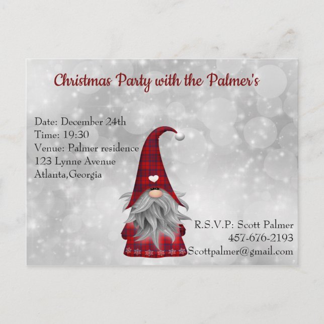 Invitation Carte Postale Père Noël de Noël (Devant)