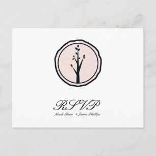 Invitation Carte Postale Petit Arbre Rustique Nature Mariage RSVP Réponse