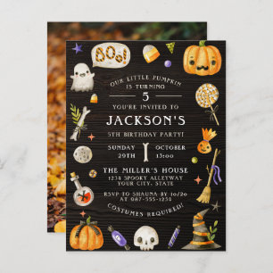 Invitation Carte Postale Petit Citrouille Jote Halloween photo d'annivers