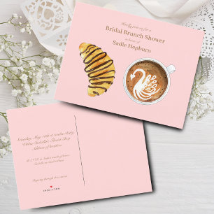 Invitation Carte Postale Petit-déjeuner de baby shower aquarelle Latte & Cr