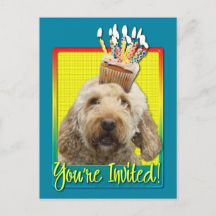 Invitation Carte Postale Petit gâteau d'invitation - GoldenDoodle