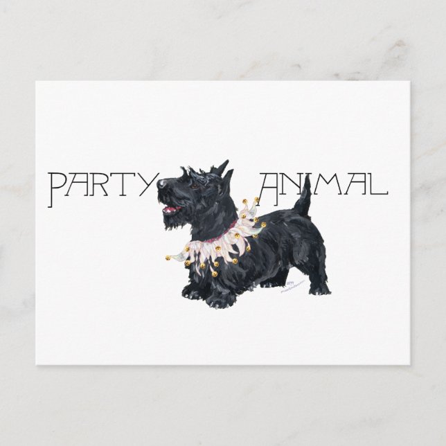 Invitation Carte Postale Petit Scottie Party (Devant)