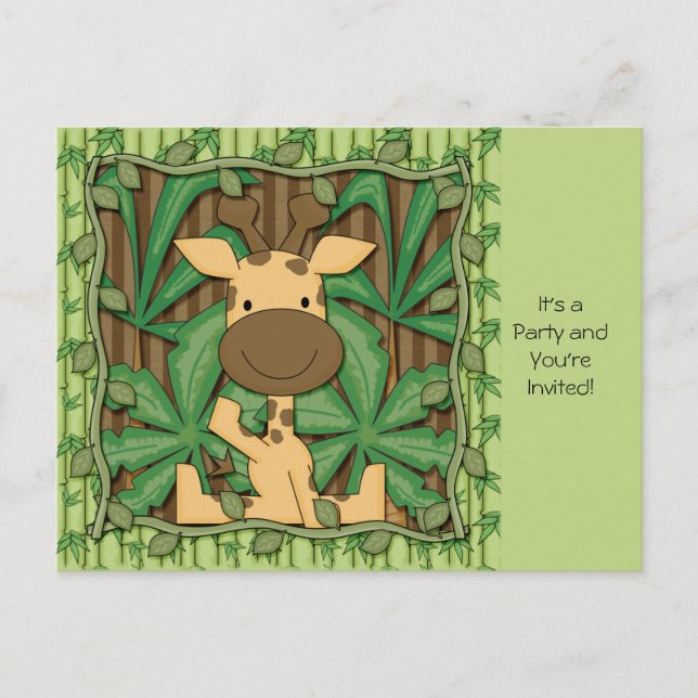 Invitation Carte Postale Petite Giraffe (Devant)