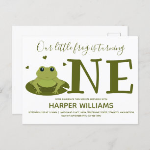 Invitation Carte Postale Petite grenouille transformant un animal mignon pr
