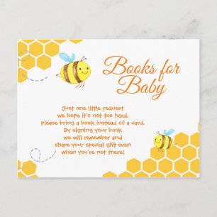 Invitation Carte Postale Petits livres mignons de baby shower d'abeille