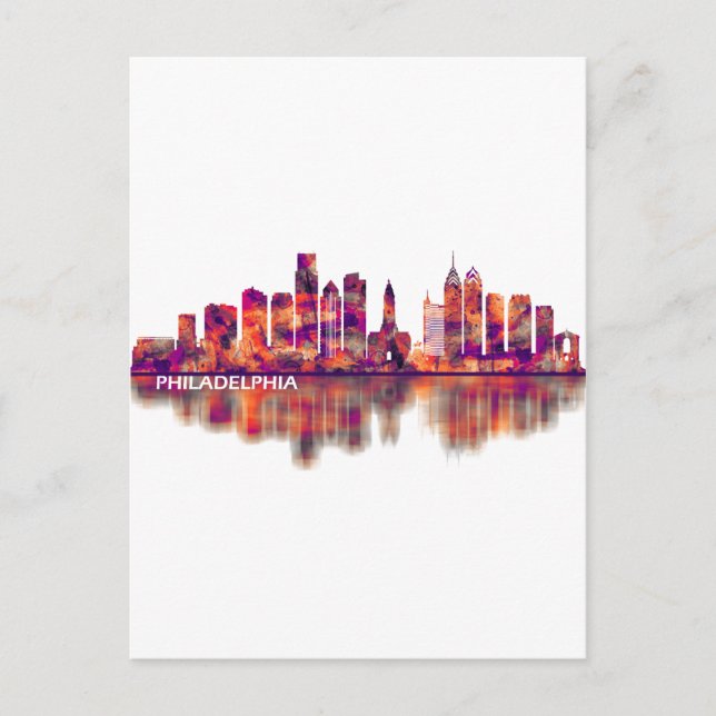 Invitation Carte Postale Philadelphie Pennsylvanie Skyline (Devant)