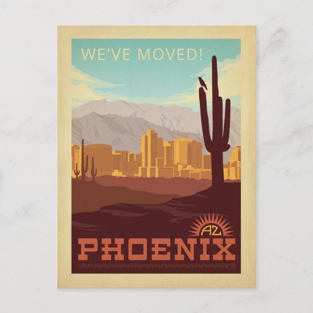 Invitation Carte Postale Phoenix, Arizona | Nous avons déménagé (Devant)