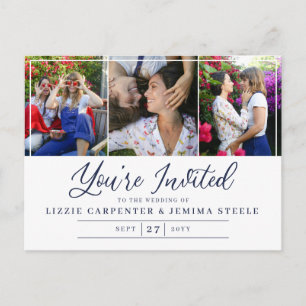Invitation Carte Postale Photo Collage Marine Vous êtes invité Mariage du b
