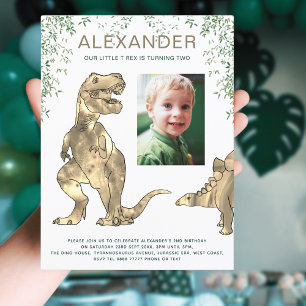 Invitation Carte Postale Photo d'anniversaire des Dinosaur Jungle Boys