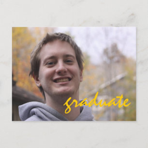Invitation Carte Postale Photo de diplômé de jaune de partie d'obtention