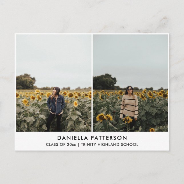 Invitation Carte Postale Photo de fin d'études | Simple Graduation Party (Devant)