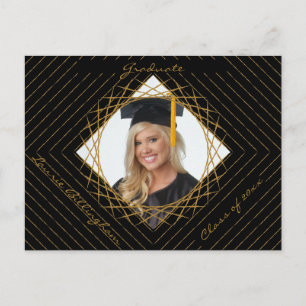 Invitation Carte Postale Photo De Graduation De Forme Géométrique Enregistr