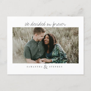 Invitation Carte Postale Photo de mariage moderne avec texte manuscrit pers