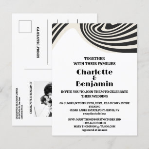 Invitation Carte Postale Photo personnalisée Retro Noir & Blanc les années 