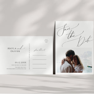Invitation Carte Postale Photographie de script minimaliste Whimsical Enreg