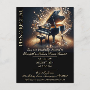 Invitation Carte Postale Piano Considérant Baby Grand