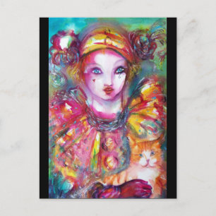 Invitation Carte Postale PIERROT avec le chat