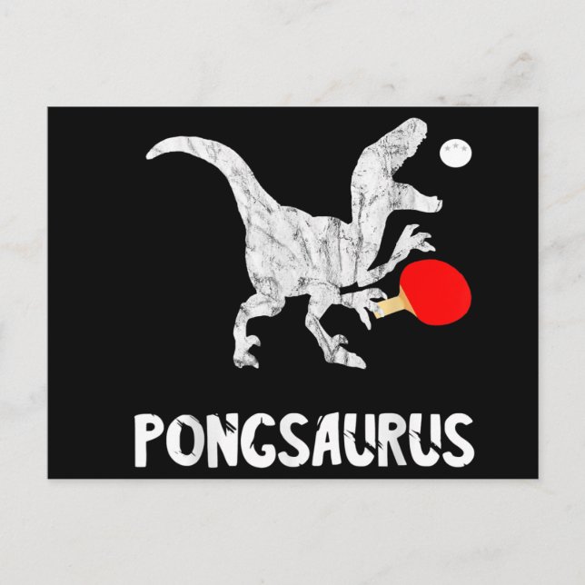 Invitation Carte Postale Ping Pong Dinosaures Pingpong Lecteur Dino Table D (Devant)