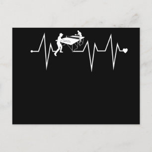 Invitation Carte Postale Ping Pong Table Tennis HeartTennis HeartPulse Rate