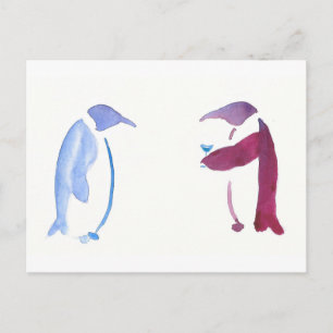 Invitation Carte Postale Pingouins du Parti
