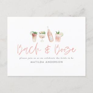 Invitation Carte Postale Pink girly bach & booster bachelorette weekend chi