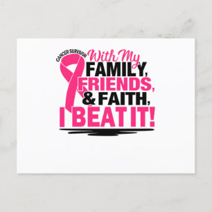 Invitation Carte Postale Pink Ribbon Cancer Survivant Amis Famille Et Fai