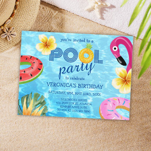 Invitation Carte Postale Piscine Fun Eau Fun Anniversaire
