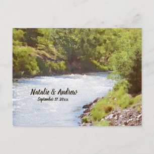 Invitation Carte Postale Pittoresque Nature Lake River Vue Mariage RSVP