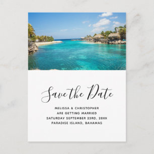 Invitation Carte Postale Pittoresque Tropical Beach Island Enregistrer la d