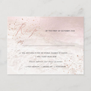 Invitation Carte Postale PixDezines Blush Coastal Calligraphy RSVP w repas