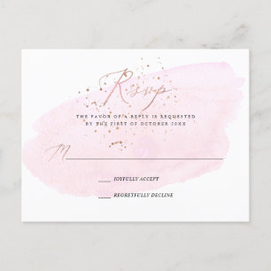Invitation Carte Postale PixDezines Calligraphie Aquarelle rose RSVP
