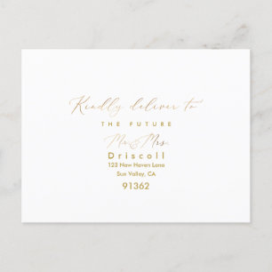 Invitation Carte Postale PixDezines Elegant Gold Calligraphie RSVP w Repas
