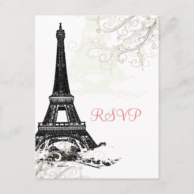 Invitation Carte Postale PixDezines la tour eiffel/paris (Devant)