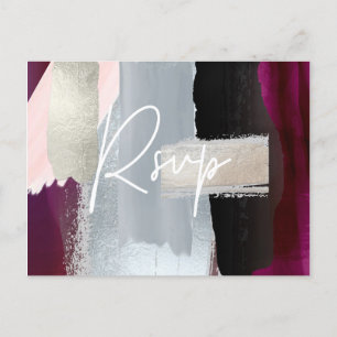 Invitation Carte Postale PixDezines moderne Dahlia rouge RSVP avec choix de