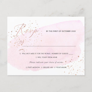 Invitation Carte Postale PixDezines Pink Watercolor Calligraphy RSVP avec r