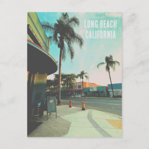 Invitation Carte Postale Plage Long Style Retro Californie