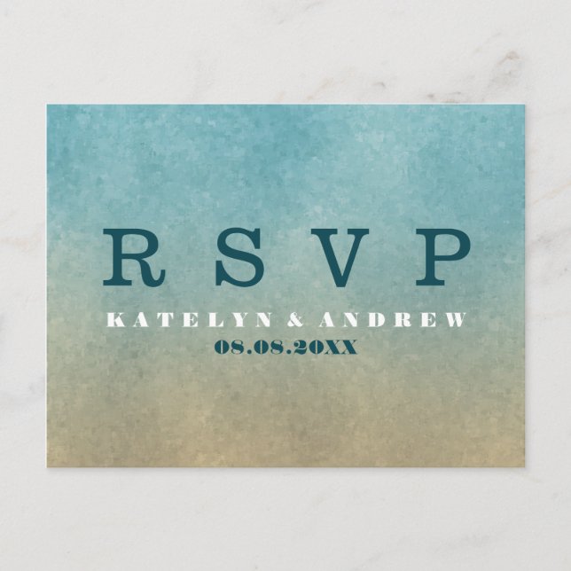 Invitation Carte Postale Plage Ombre Mariage minimal RSVP (Devant)