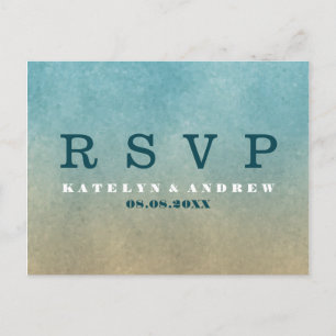 Invitation Carte Postale Plage Ombre RSVP l'épousant minimal