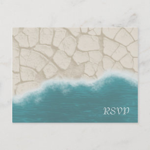 Invitation Carte Postale Plage réaliste RSVP : avant et arrière