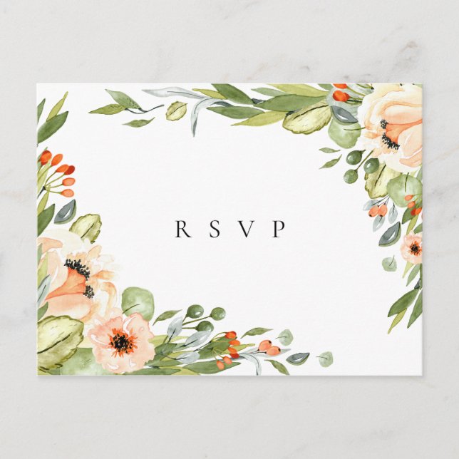 Invitation Carte Postale Poche Botanique Frame Mariage RSVP Song Request (Devant)