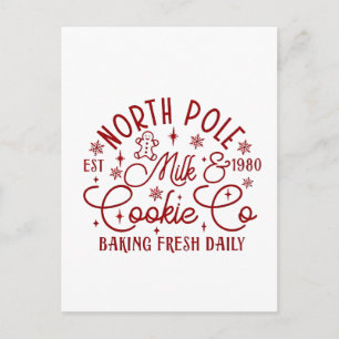Invitation Carte Postale Pôle Nord Lait et Cookie Cuits Frais Quotidienneme