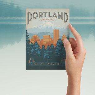 Invitation Carte Postale Portland, Oregon   Nous avons bougé