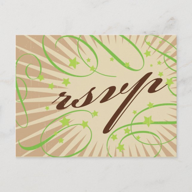 Invitation Carte Postale Poster rustique : Apple Green Wedding RSVP (Devant)