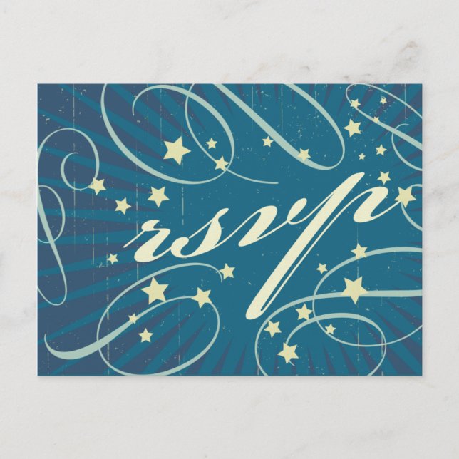 Invitation Carte Postale Poster rustique : Mariage Sandy Beach RSVP (Devant)