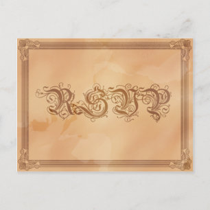 Invitation Carte Postale Poster vintage Style Sepia RSVP Postcard