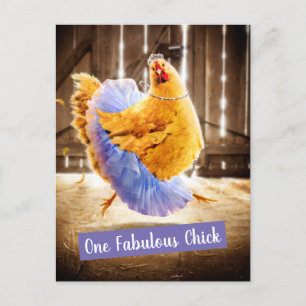 Invitation Carte Postale Poulet dans un tutu