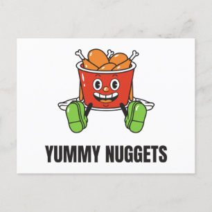 Invitation Carte Postale Poulet Nuggets Nourriture Kawaii Visage
