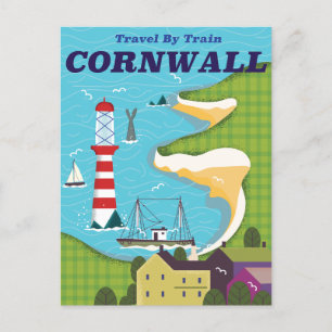 Invitation Carte Postale Prenez un train pour la Cornouailles
