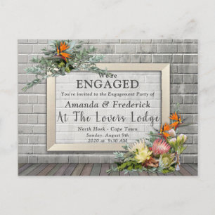 Invitation Carte Postale Protea - Arrangement floral de Strelitzia pour fia